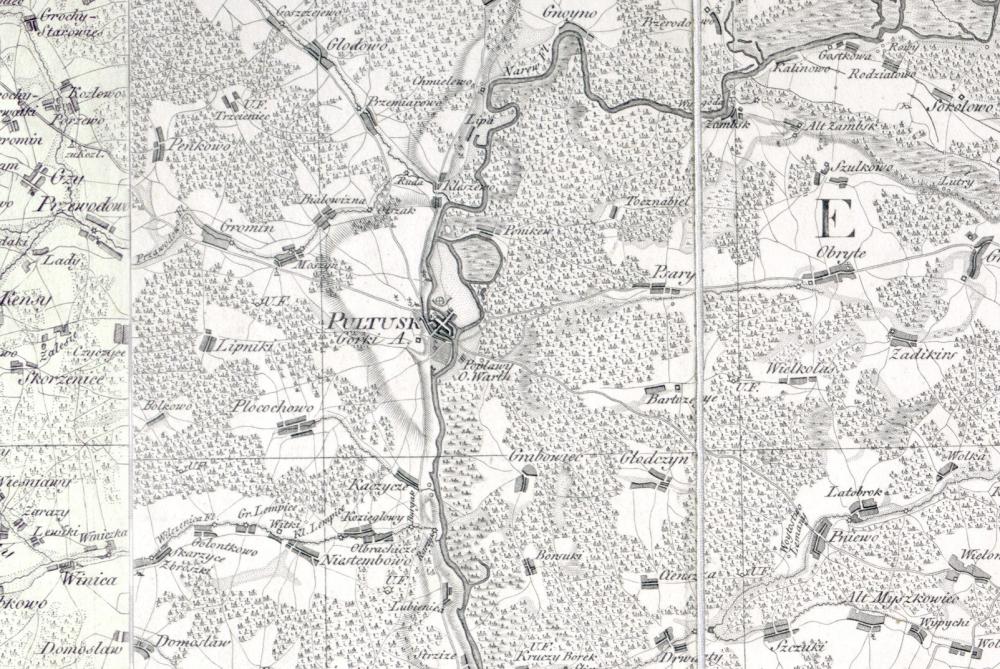 Fragment&#x20;Nadleśnictwa&#x20;na&#x20;mapie&#x20;Solzmana&#x20;z&#x20;1808&#x20;roku