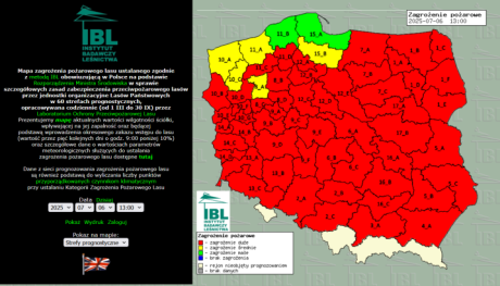 Zagrożenie pożarowe w lasach